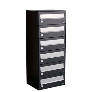 Allux Brievenbusunit Hive set wand 1-breed, 6-hoog - zwart