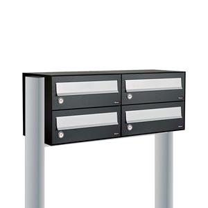 Allux Brievenbusunit Hive set vrijstaand 2-breed, 2-hoog - zwart
