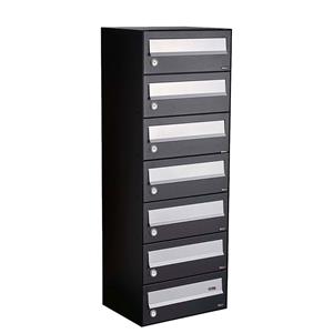 Allux Brievenbusunit Hive set wand 1-breed, 7-hoog - zwart