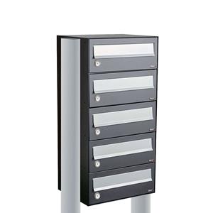 Allux Brievenbusunit Hive set vrijstaand 1-breed, 5-hoog - antraciet