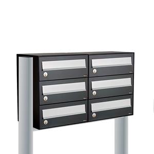 Allux Brievenbusunit Hive set vrijstaand 2-breed, 3-hoog - zwart