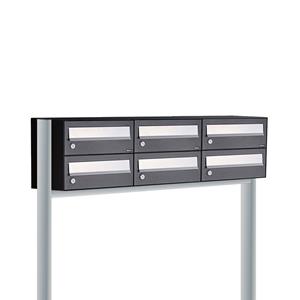 Allux Brievenbusunit Hive set vrijstaand 3-breed, 2-hoog - zwart