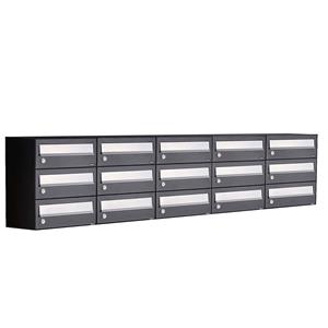 Allux Brievenbusunit Hive set wand 5-breed, 3-hoog - zwart