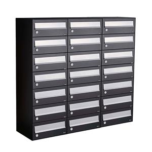 Allux Brievenbusunit Hive set wand 3-breed, 7-hoog - zwart