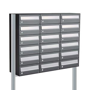 Allux Brievenbusunit Hive set vrijstaand 3-breed, 6-hoog - antraciet