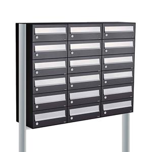 Allux Brievenbusunit Hive set vrijstaand 3-breed, 6-hoog - zwart