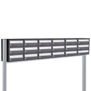 Allux Brievenbusunit Hive set vrijstaand 6-breed, 3-hoog - zwart