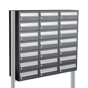 Allux Brievenbusunit Hive set vrijstaand 3-breed, 7-hoog - antraciet