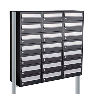 Allux Brievenbusunit Hive set vrijstaand 3-breed, 7-hoog - zwart