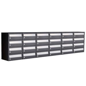 Allux Brievenbusunit Hive set wand 6-breed, 4-hoog - zwart