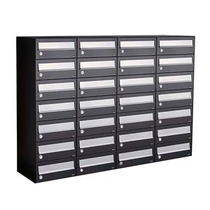 Allux Brievenbusunit Hive set wand 4-breed, 7-hoog - zwart