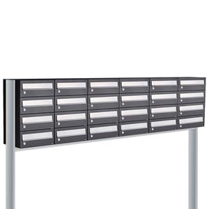Allux Brievenbusunit Hive set vrijstaand 6-breed, 4-hoog - zwart