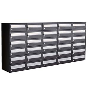 Allux Brievenbusunit Hive set wand 5-breed, 6-hoog - zwart