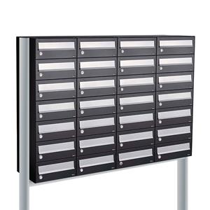 Allux Brievenbusunit Hive set vrijstaand 4-breed, 7-hoog - zwart