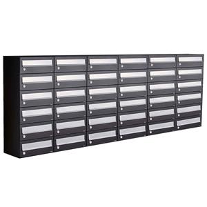 Allux Brievenbusunit Hive set wand 6-breed, 6-hoog - zwart