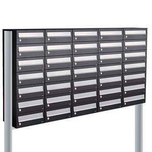 Allux Brievenbusunit Hive set vrijstaand 5-breed, 7-hoog - zwart