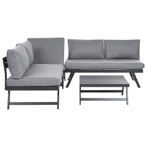 BELIANI Loungeset 5-zits aluminium grijs COCCORINO