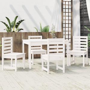vidaXL 5-delige Tuinset massief grenenhout wit