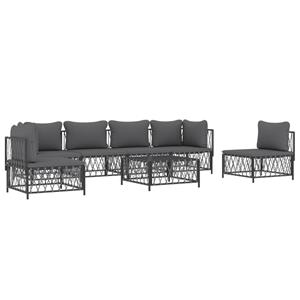 Vidaxl 7-tlg. Garten-lounge-set Mit Kissen Anthrazit Stahl