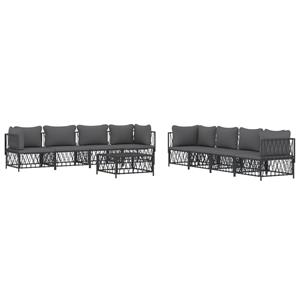 Vidaxl 9-tlg. Garten-lounge-set Mit Kissen Anthrazit Stahl