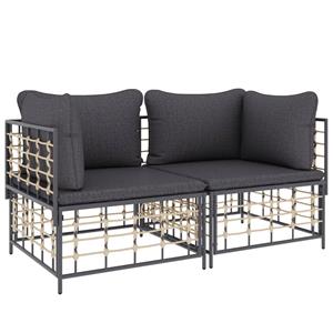 Vidaxl Ecksofas Mit Kissen 2 Stk. Modular Poly Rattan