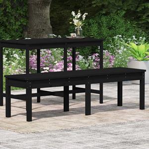 Vidaxl Gartenbank 2-sitzer Schwarz 159,5x44x45 Cm Massivholz Kiefer