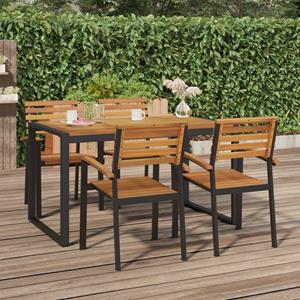 vidaXL Tuintafel met U-vormige poten 140x80x75 cm massief acaciahout