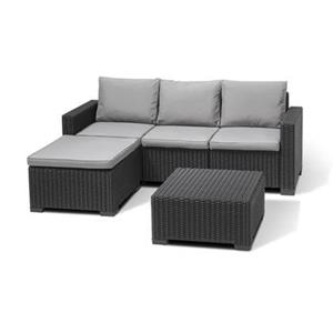 Allibert California ChaiseLongue Loungeset - 3-4 personen - Grijs