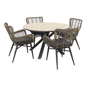 Garden Impressions Jasmine natural / GI Edison 122 cm. - ronde tuinset