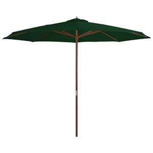 VidaXL Tuinparasol met houten paal 350 cm groen