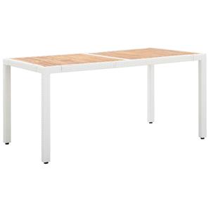 vidaXL 7-delige Tuinset poly rattan wit