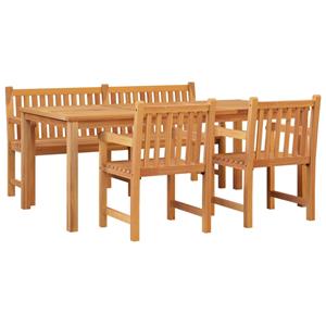 vidaXL 4-delige Tuinset massief teakhout
