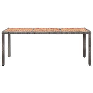 vidaXL Tuintafel 190x90x75 cm poly rattan en acaciahout grijs