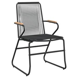 vidaXL Tuinstoelen 2 st 58x59x85,5 cm PVC-rattan zwart