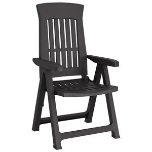 vidaXL Tuinstoelen 2 st verstelbaar PP antracietkleurig