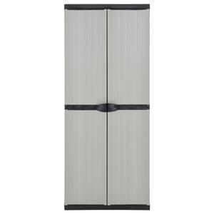 vidaXL Fächerschrank Garten-Lagerschrank mit 3 Böden Grau & Schwarz 68x40x168 cm (1-St)