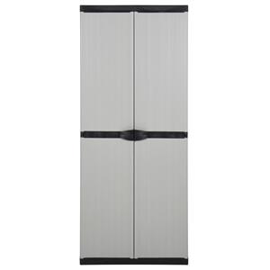 vidaXL Fächerschrank Garten-Lagerschrank mit 3 Böden Grau & Schwarz 68x40x168 cm (1-St)