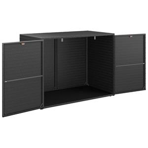 Gartenschrank Schwarz 100x55,5x80 cm Poly Rattan Vidaxl Schwarz