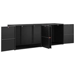 Gartenschrank Schwarz 198x55,5x80 cm Poly Rattan Vidaxl Schwarz