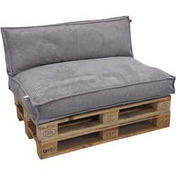 2L Home & Garden Palletkussen Ribcord Deluxe Pebble - 120x80cm