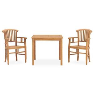 VIDAXL 3-tlg. Garten-essgruppe Massivholz Teak