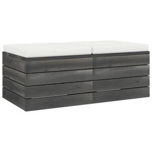 vidaXL Loungesofa Garten-Paletten-Hocker 2 Stk. mit Kissen Kiefer Massivholz, 2 Teile