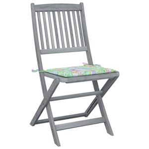 vidaXL Tuinstoelen 2 st inklapbaar met kussens massief acaciahout