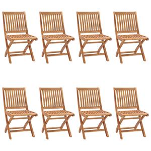 vidaXL Tuinstoelen 8 st inklapbaar met kussens massief teakhout