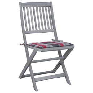 vidaXL Tuinstoelen 2 st inklapbaar met kussens massief acaciahout