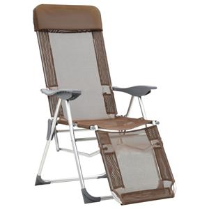 vidaXL Campingstoelen met voetensteun 2 st inklapbaar textileen bruin
