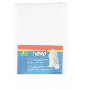 Vero 3x Puin/grofvuil afvalzakken 65 x cm 80 liter geweven wit -