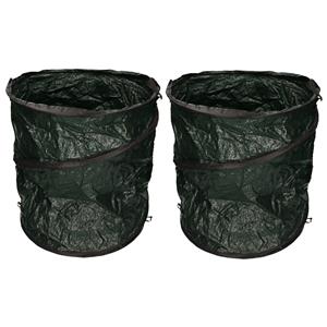 Nature 2x Donkergoene pop-up tuinafvalzakken 90 liter -