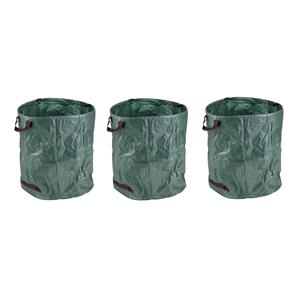 HI 3x stuks groene pop-up tuinafvalzak 272 liter -