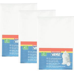 Vero 12x Puin/grofvuil afvalzakken 65 x cm 80 liter geweven wit -